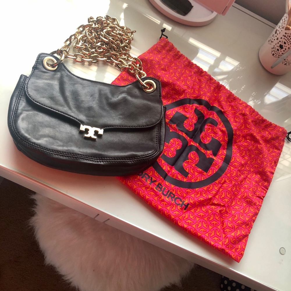 Tory Burch Gold Chain Black crossbody